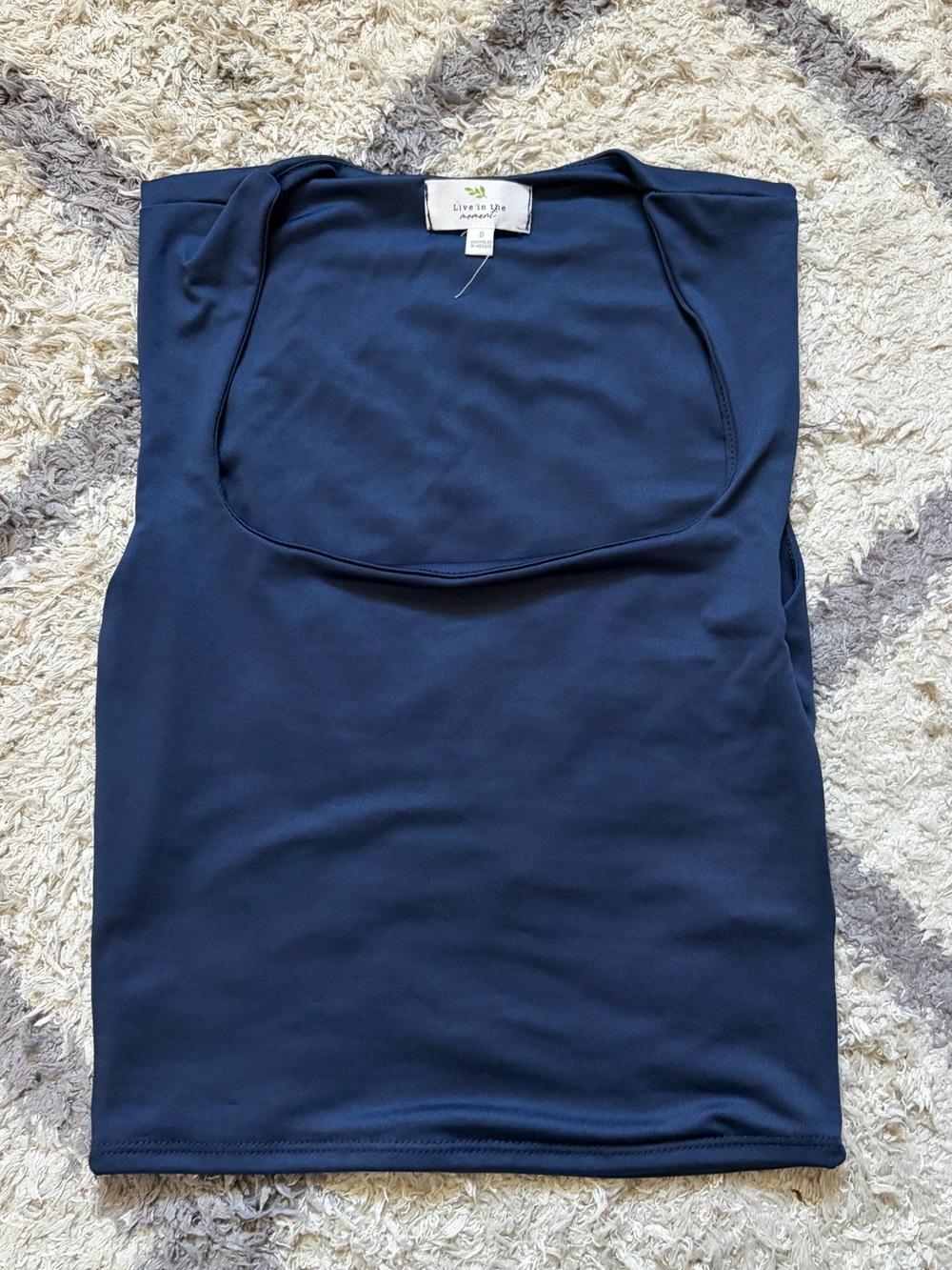 Navy Scoop Neck Tank Top